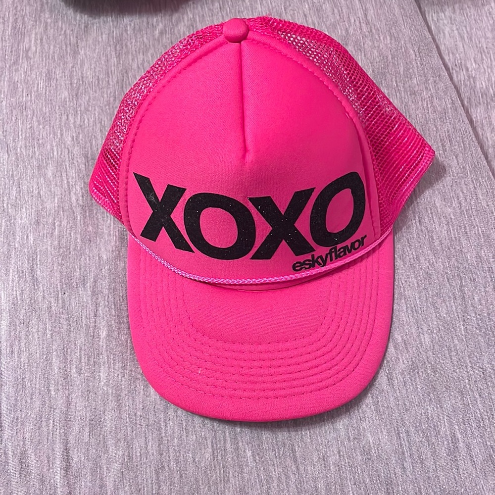 Hot pink XOXO trucker hat